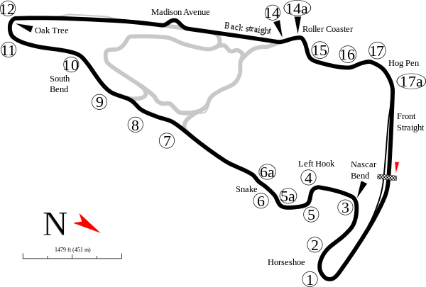 Course layout of Virginia International Raceway 