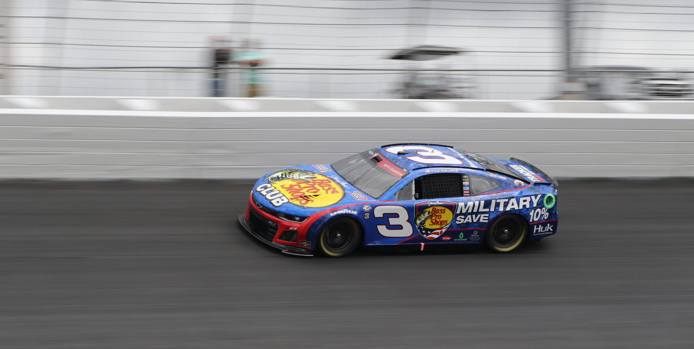 Austin Dillon driving his Bass Pro Shop 3 car during the 2023 Coke 600 weekend