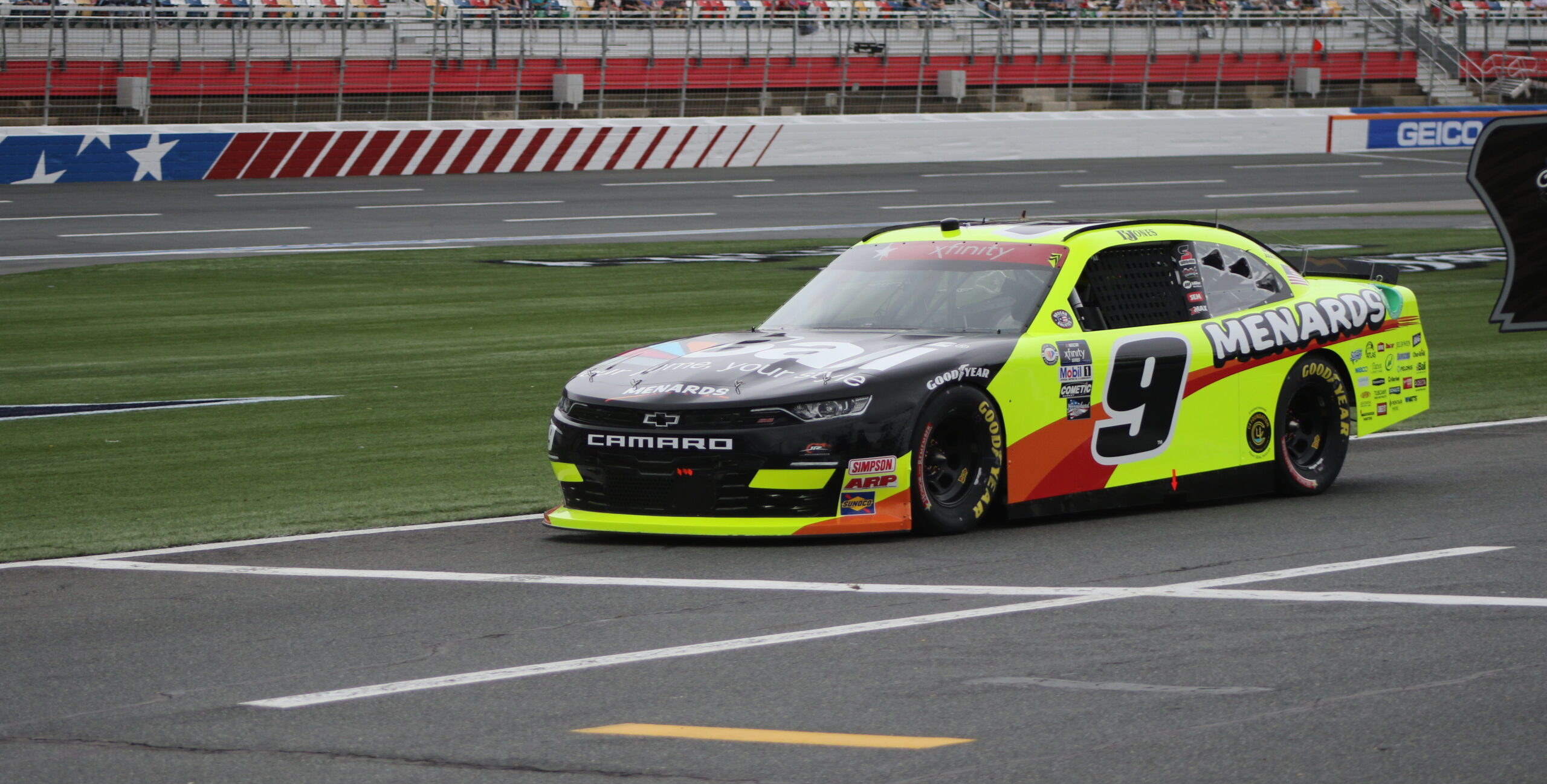 Brandon Jones rolling off pit road for the Xfinity Charlotte race, 2023