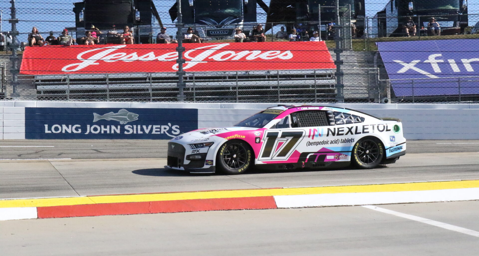 Chris Buescher running at the Fall Martinsville race hoping to make the Championship 4