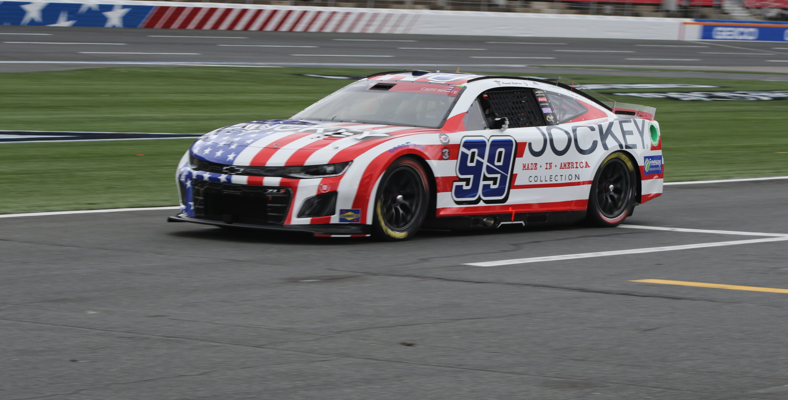 Daniel Suarez driving his Jockey 99 car during the 2023 Coke 600 weekend