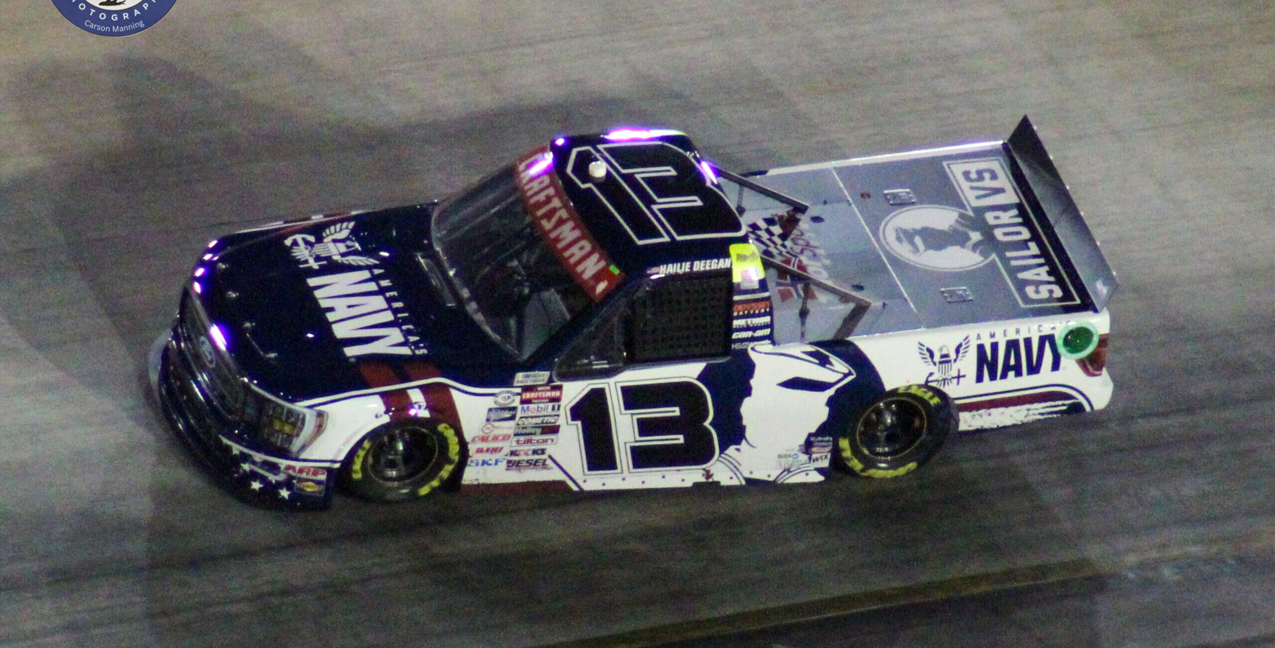 Hailie Deegan driving during the 2023 Bristol Truck Night Race