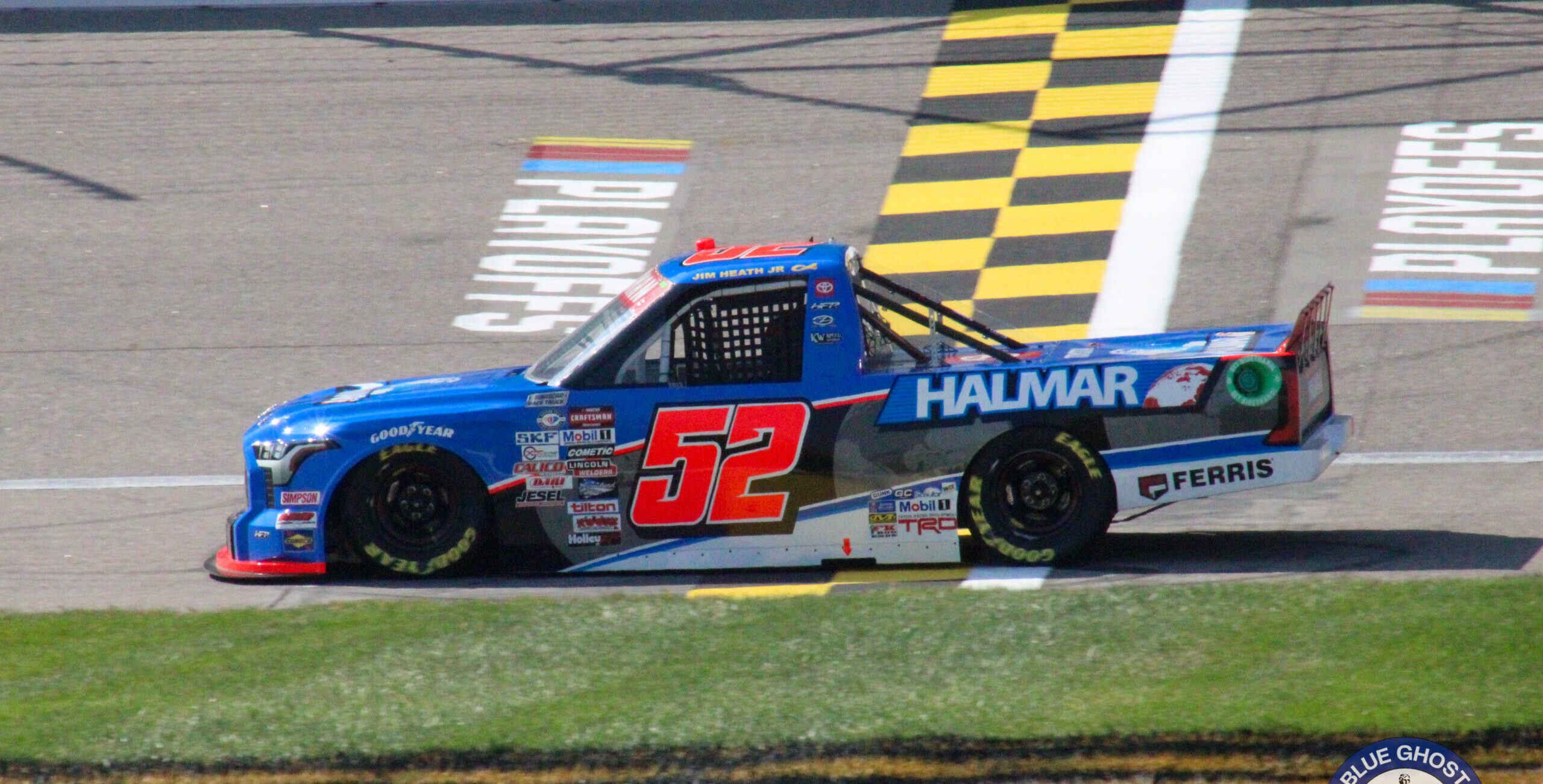 Stewart Friesen during his qualifying attempt for the 2023 Fall Kansas Truck race