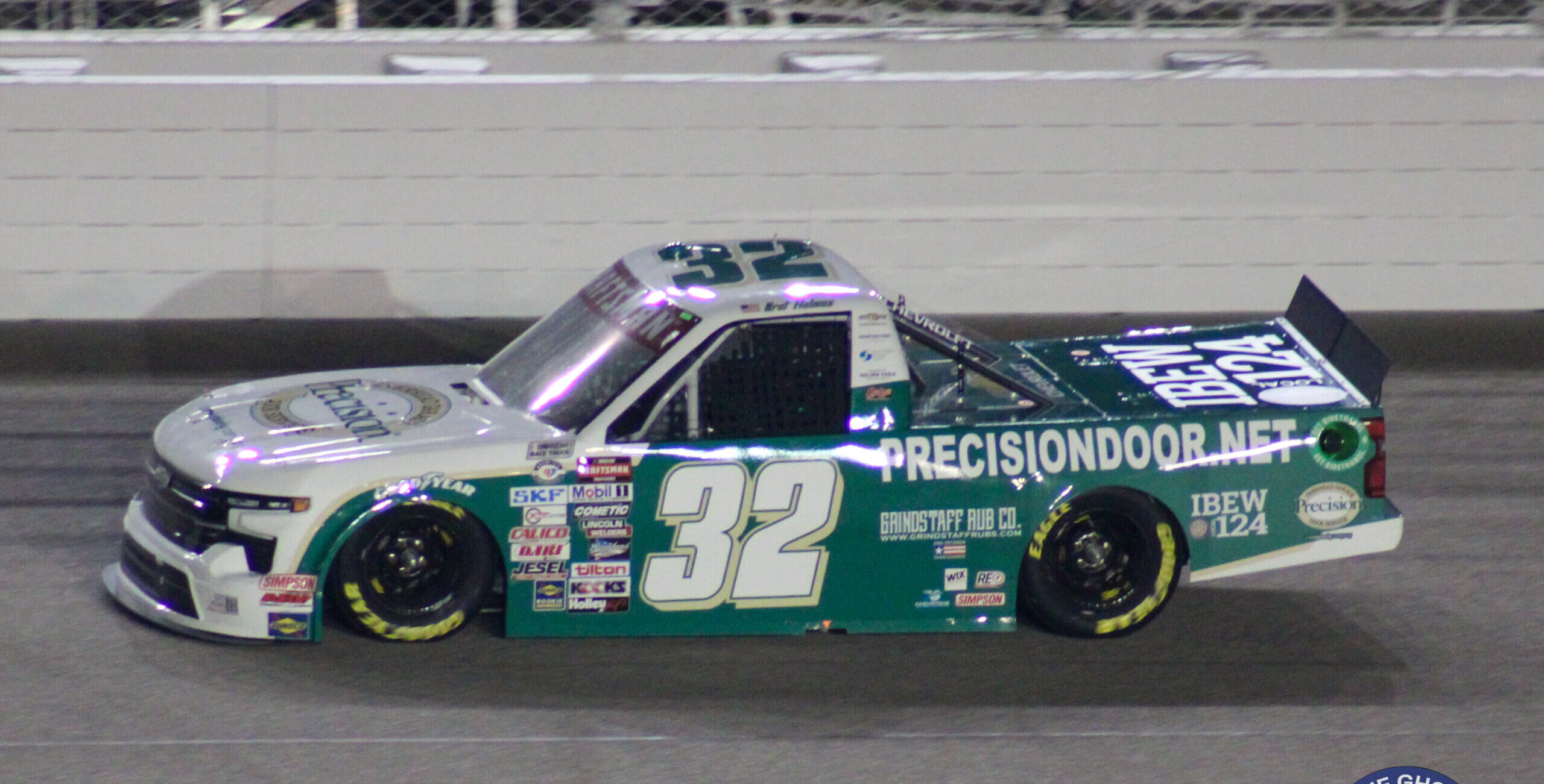 Bret Holmes driving at Kansas during the 2023 Fall Truck race