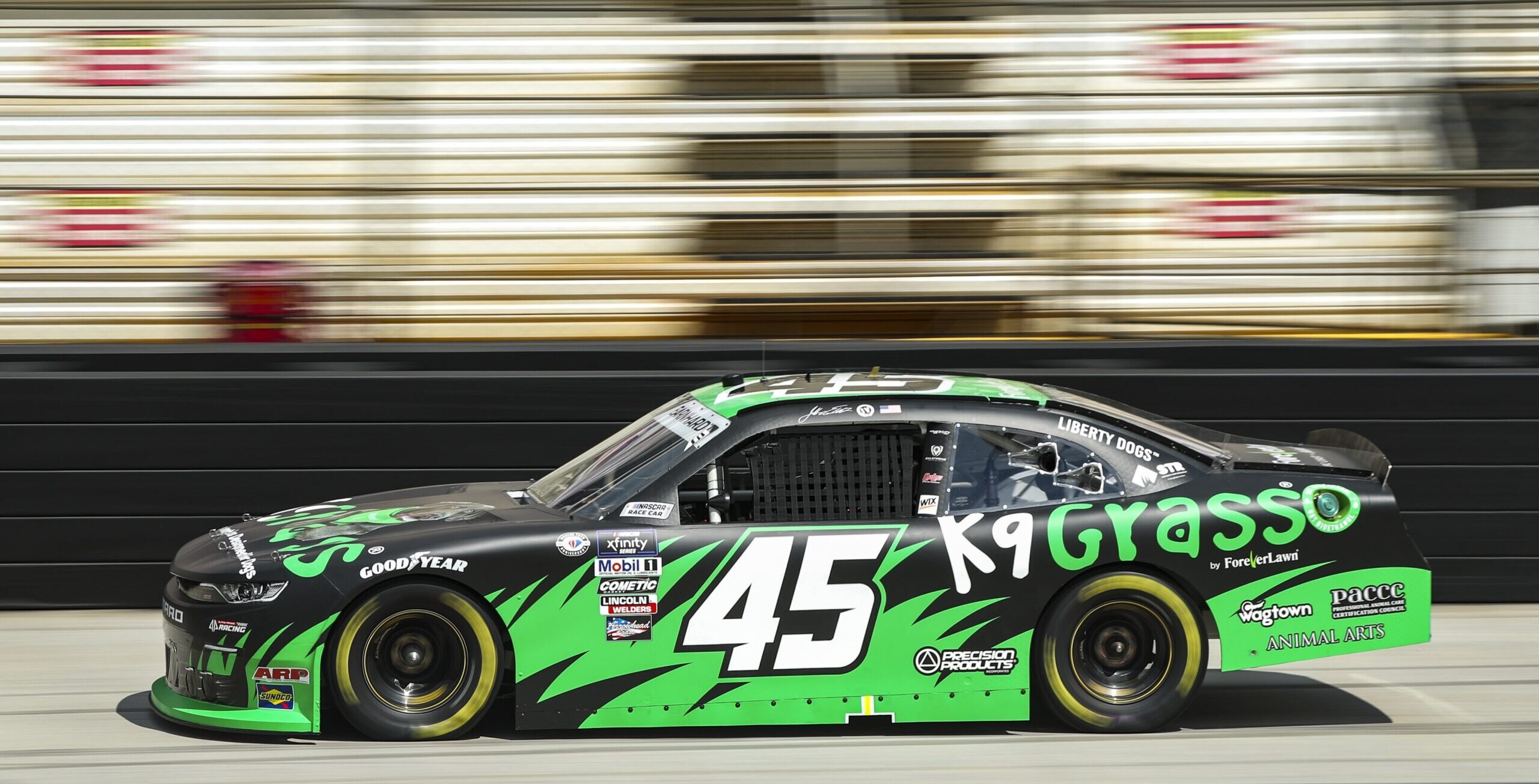 Jeffrey Earnhardt running at Bristol during the 2023 Xfinity Bristol weekend