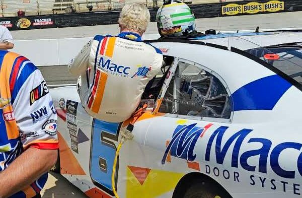 Brennan Poole climbing aboard his number 6 car during the 2023 Xfinity Bristol weekend