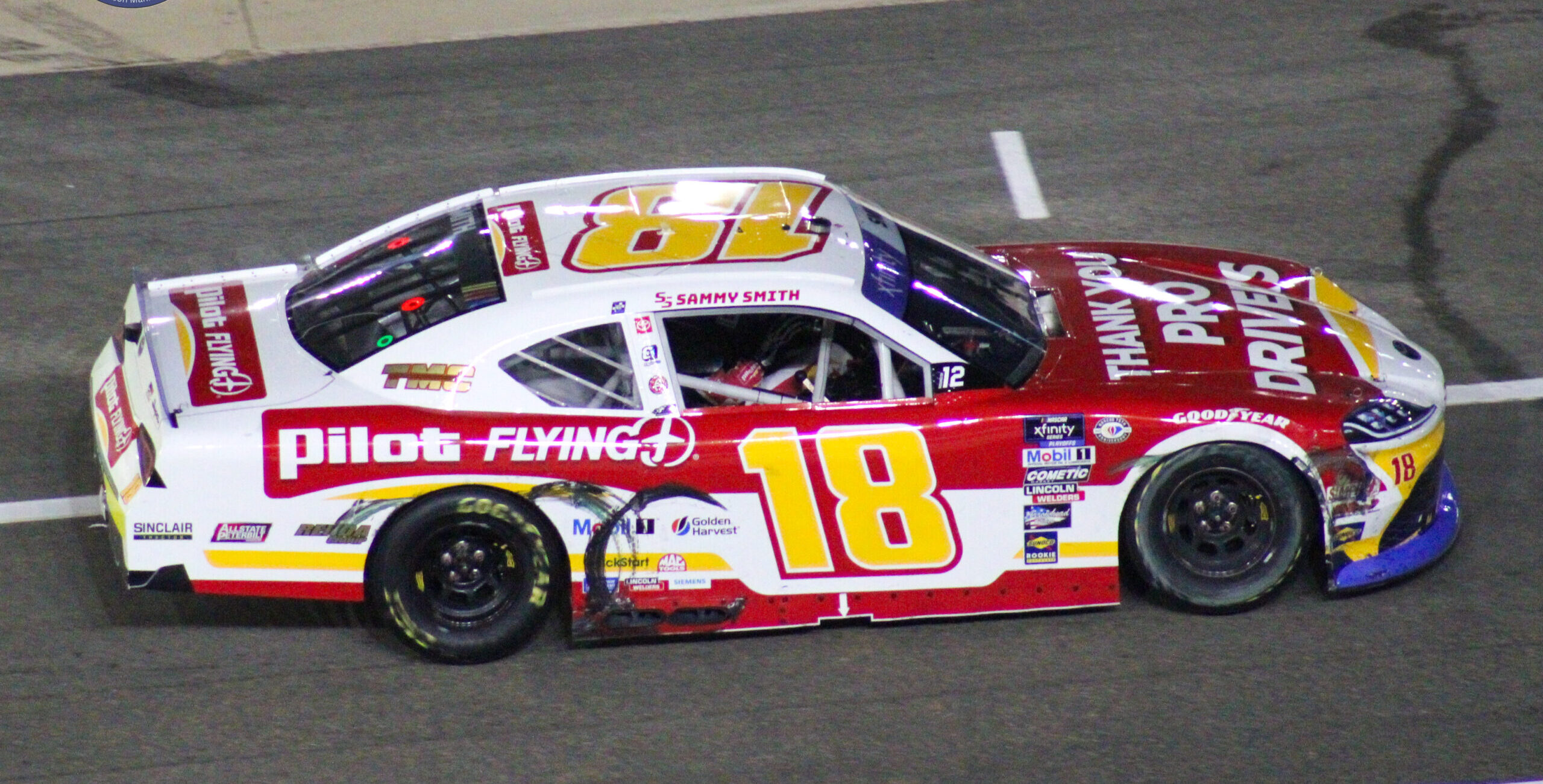 Sammy Smith's car after the 2023 Xfinity Bristol Night race