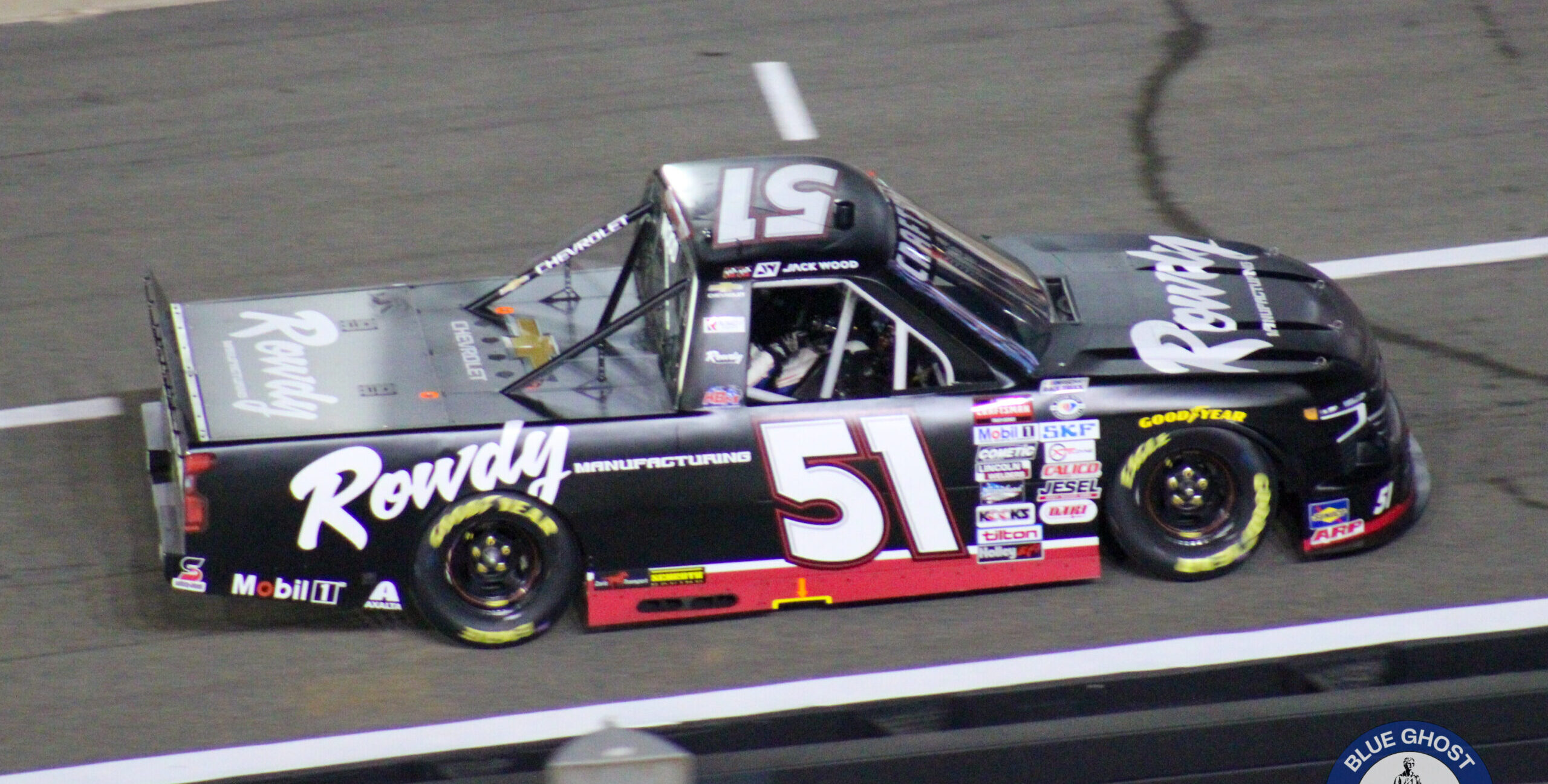 Jack Wood rolling off pit road for the 2023 Bristol Truck Night Race