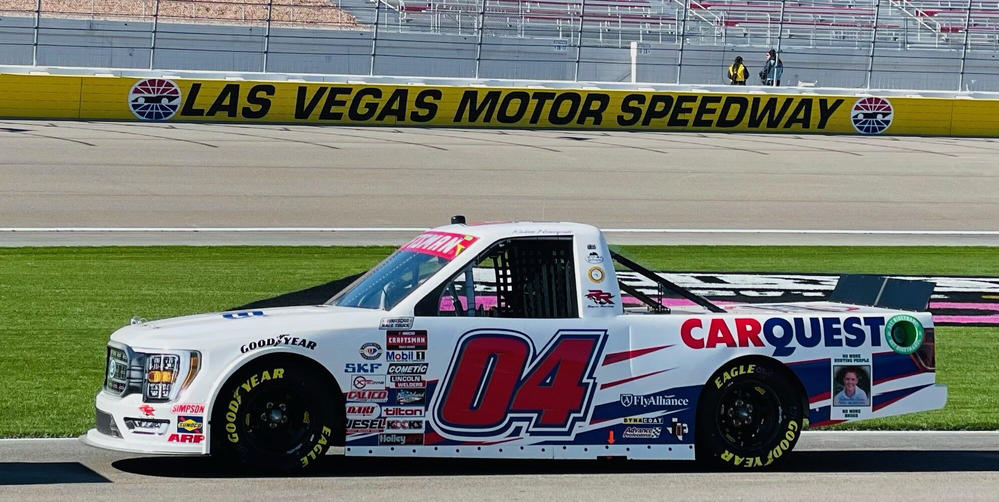 Kaden Honeycutt's 04 truck sitting on pit road before the 2023 Truck Las Vegas race