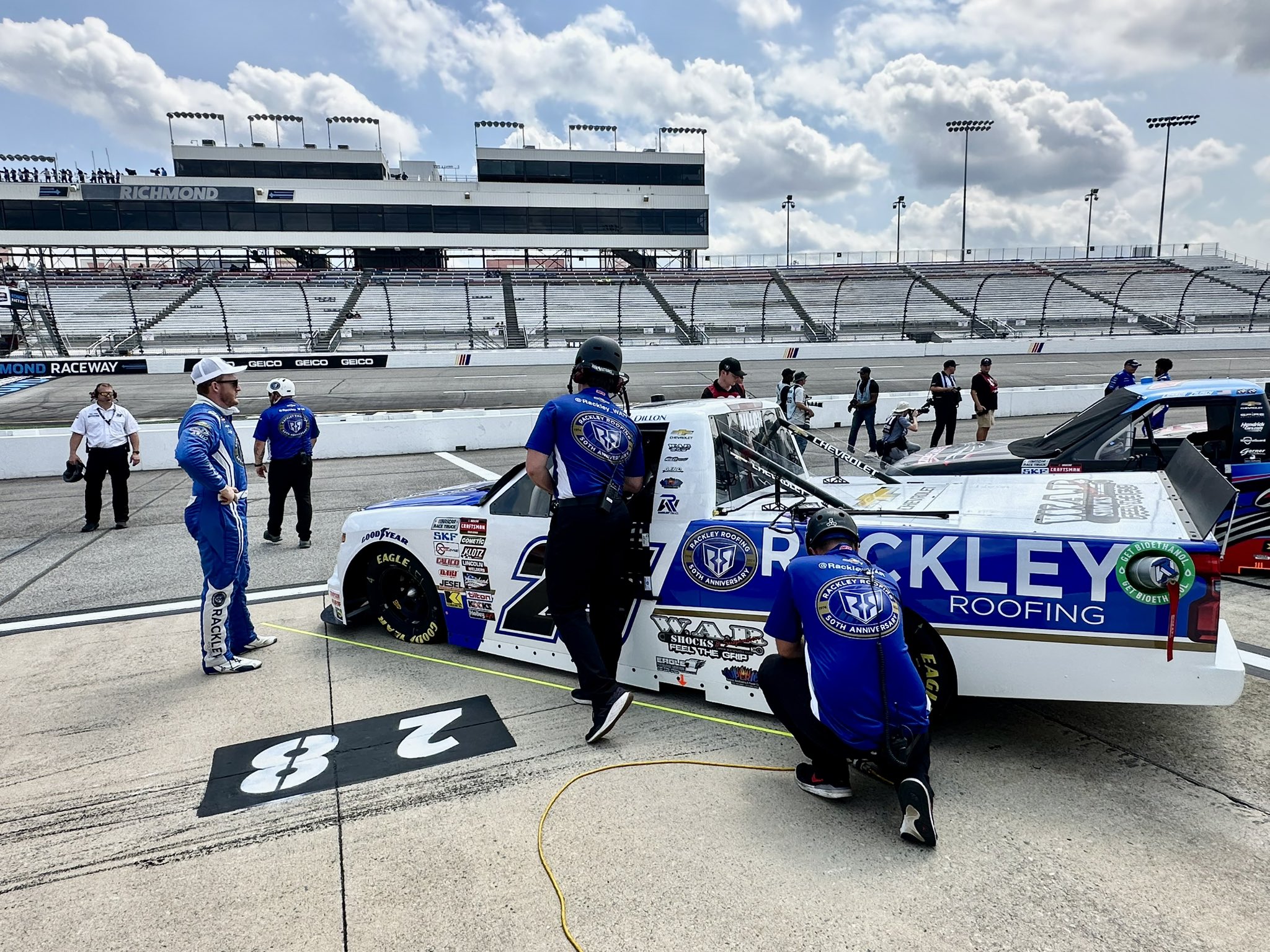 Ty Dillon prepares for NASCAR Craftsman Truck Series practice at Richmond Raceway.
