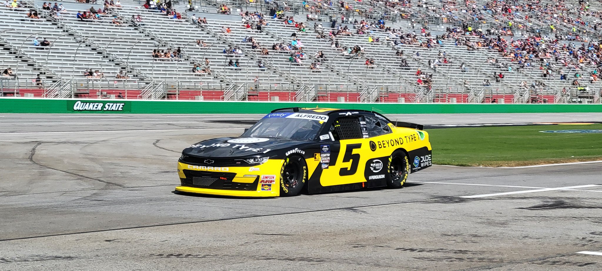 Anthony Alfredo leaves pit road at Atlanta Motor Speedway.