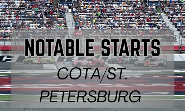 Notable Starts: COTA/St. Petersburg Weekend